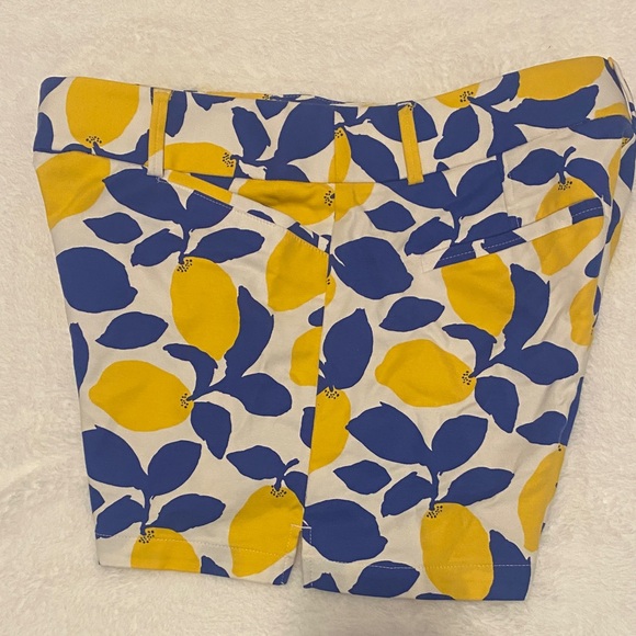 LOFT High Waist Shorts with Lemon Print - Yellow and Blue NEW WITHOUT TAGS - Picture 3 of 8